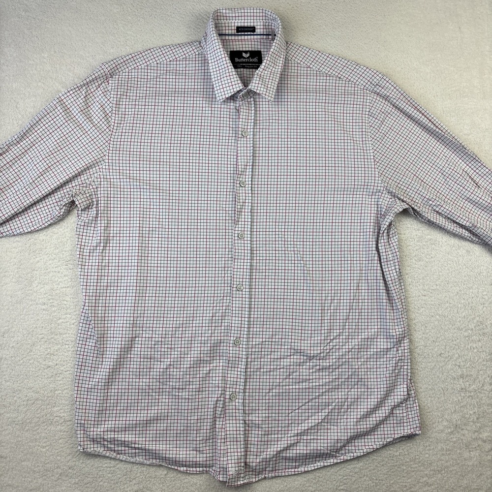 BUTTERCLOTH Icy Cotton Long Sleeve Shirt Mens 3XL Regular Fit Button Stretch LS - Picture 11 of 16